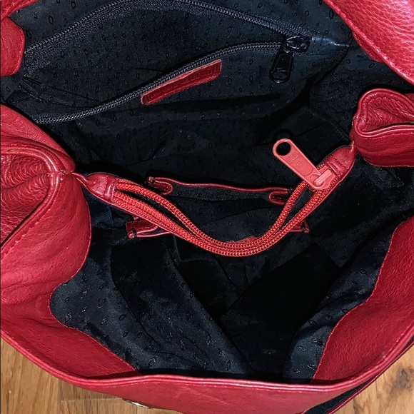 Vintage Red Borella Leather Backpack-Super Unique! - Picture 6 of 6